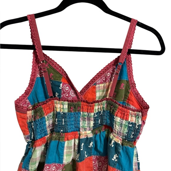 Y2K Disney Parks Patchwork Patch Hippie Style Top Medium M Shirt Blouse Boho - Picture 3 of 10